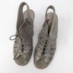 Paul Green Cosmo Leather Peep Toe Lace Up Sandal Bootie Heels shoes metallic 7.5 Photo 94