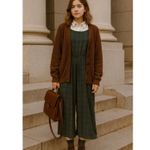 American Eagle Plaid Green Wide Leg Jumpsuit XS Vintage Y2K Christmas Academia Photo 11