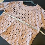 Bobeau  blush pink top, crochet knit style oversized boxy cut pullover, size M Photo 7