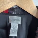 Chico's Vintage Y2K Chico’s Textured Jacquard Blazer Red Black Metallic Artsy Jacket M Photo 1