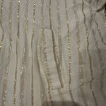 Gold and White Boxy Embellished Short Sleeve Coverup Photo 4