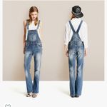 Women Clothing Blue Flares Bib Denim Overalls Size XL Photo 1