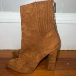 Forever 21 Chestnut / Brown Faux Suede Ankle Boots Size 7 - good condition w some wear Photo 2
