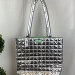 Clinique  Silver Quilted Top Strap Light Weight Tote Bag NEW Photo 1