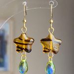 Handmade unique retro vintage fairy boho style dangle earrings w/ quality Czech glass beads mix ๐๐๐ Photo 0
