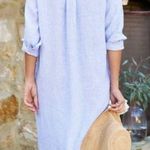 Frank & Eileen Rory Maxi Shirt dress lived in linen size small Blue Photo 1