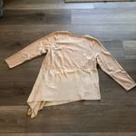 Alfani  Asymmetrical Metallic Beige Womens Long Sleeve Shirt Size Extra Large Photo 14