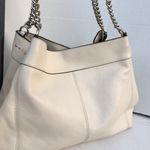 Coach Lexy Floral Pebble Leather Chain Shoulder Bag Purse Cream Flowers Large Photo 6
