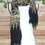 Aloha Hut Hawaii Women’s Beach Wrap Shawl Scarf Black Fringe Hibiscus Flowers Photo 10