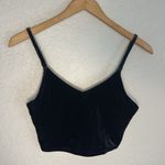 Athleta Elation Velvet Crop Athletic Bra Top Black Small Athleisure Yoga Barre Photo 1