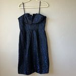 Vtg Dress HOCO Vampy Whimsigoth Evening Dark Romantic Addams Wednesday Grunge M Blue Size 6 Photo 2
