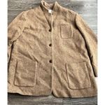 Liz Claiborne Vintage Women’s 14 Tan Charcoal Wool Bl Chunky Tweed Blazer Jacket Photo 3