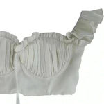 Meshki  Cropped White Top Ruffle Photo 1