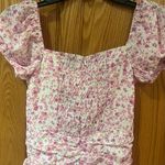 Princess Polly  Elmer Ruched Lined Mini Dress Pink & White Floral‎ Size 0 Photo 11