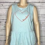 Lane Bryant NWT Size 18/20 Blue w/ Red Heartbreaker Graphic Peplum Hem Tank Top Photo 0