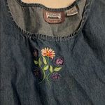 Denim Floral Embroidered Dress Blue Size XL Photo 5