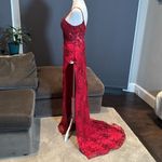 Women’s Red Mermaid Fit Prom Party Dress Sparkly Sequins LaceUpBack Size 2 *READ Photo 6