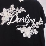 Francesca's June & Hudson Black Darling 3D Lace Floral Boxy Tee Size Small Photo 3