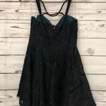 Charlotte Russe night hunter Green Black trimmed lace skater Dress Sz M Medium Photo 5