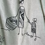 Hot Cotton Woman Size 3X Capri Pants with Faceless Person Print Linen/Cotton Tan Photo 9