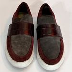 Clarks Somerset Suede Burgundy Grey Loafers Sz 8.5 Photo 1