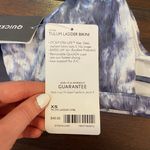 Athleta NWT  Blue & White Tie-Dye Tulum Ladder Bikini Top Photo 4