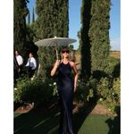 Reformation Jeany Navy Silk Dress Photo 4