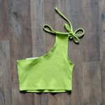 Aerie  Ribbed Tie Cropped One Shoulder Tank Top Medium Photo 2