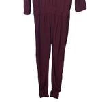 Monrow NWT Burgundy Long Sleeve Jumpsuit Women’s Size XS Rayon Made in USA Red Photo 3