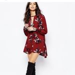 Free People  Tree swing dress tunic burgundy maroon with pockets Medium Photo 1