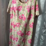 Jessica London Dress Cottagecore Floral 16WT Plus Sz Midi Linen Blend Photo 5