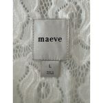 Maeve Anthropologie NWT White Lace Peplum Crop Top Blue Lining Size Large Photo 7