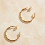 18K Gold Thin 20mm Hoop Earrings Photo 0