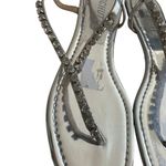 Schutz Silver Rhinestone Thong Sandals Size 38 / US 8 Photo 2