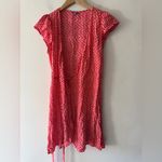 Aerie  Red and White Ditsy Floral Wrap Mini Dress Photo 2