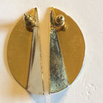 Vintage Gold Tone Funky Retro Statement Pierced Earrings Photo 4
