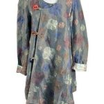 Vintage 90s LagenLook Art to Wear Abstract Embroidered Coat Jacket Gray Size M Photo 0