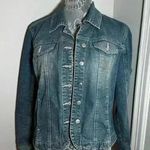 AMI Denim Jean Trucker Jacket Women's Medium Long Sleeve Blue Cotton Blend. Photo 0