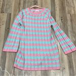 Pink Lily  Summer Sass Pink and Mint Striped Crochet Mini Dress small cover up Photo 3