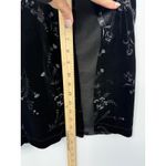 CDC Petites Black Velvet Floral Maxi Dress Size 6 Gothic y2K Romantic Front Slit Photo 7