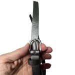 Silver Gray Faux Leather Belt 3X Matte Buckle Y2K Minimal Neutral Modern Photo 1