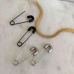 Black Safety Pin Earrings, Safety Pin Earrings Photo 2