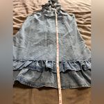 Denim Halter Top Keyhole Tie Neck Mini Dress Women’s Sz Small EUC Blue Photo 6