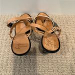 Giuseppe Zanotti GIUSEPPE ZANOTTI Black Patent and Tan Leather T Strap Sandals size 8 Photo 5