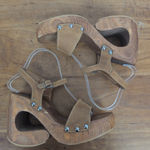 Candie's Vintage  Wooden Platform Strappy Sandal Heels 8.5M Photo 2