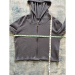 Hollister Slate Blue Gray Waffle Knit Cropped Full Zip Hoodie Women's Medium Photo 4