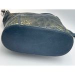 Brighton  Snakeskin‎ Leather Crossbody Bag Silver Hardware Green Blue Hobo Purse Photo 9