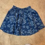 Blush Noir  Denim Mini Skirt with Floral Denim Patchwork Size M Elastic Waist Photo 7