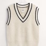 Abercrombie & Fitch  Cream V-Neck Sweater Vest Photo 1