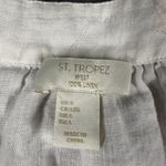 St. Tropez Tank Top Womens Lrg Linen Sleeveless Pineapple Patterned Summer V-Neck Photo 2